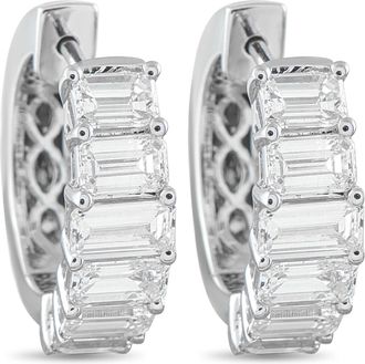 Luxury Bazaar 18K White Gold 1.85ct Diamond Earrings AER-18104-8