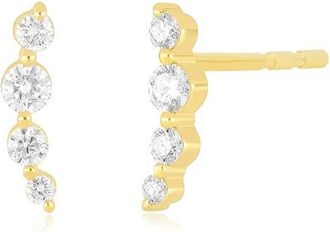 EF Collection 14k Gold Diamond Arc Stud Earrings in 14K Yellow Gold at Nordstrom