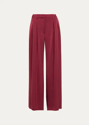 Ramy Brook Oscar Pleated Wide-Leg Pants