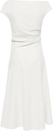 P.A.R.O.S.H. Pingu Midi Jurk - Dames - Casual kleedjes - Beige - XS - Polyester - Kleedjes
