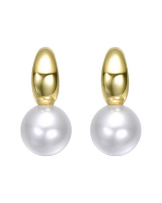 Rachel Glauber 14K Pearl Dangle Earrings