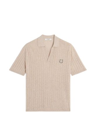 Maison Kitsun&eacute; Linen Cotton Short Sleeve Polo