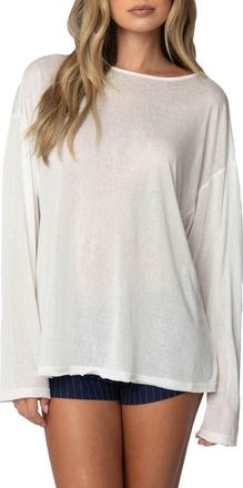 Edikted Oversize Semi-Sheer Top in White at Nordstrom, Size X-Small