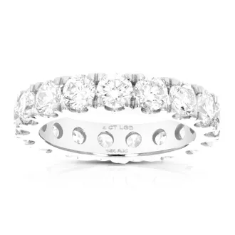 Vir Jewels 4 cttw Lab Grown Diamond Eternity Ring Wedding Band in 14K White Gold For Women