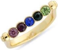 Covet Twisting Stone Ring in Rainbow/Gold at Nordstrom Rack, Size 6