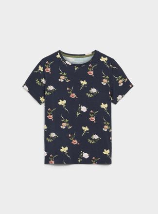 Contemporaine Womens Patterned ultra-flowy crew-neck T-shirt