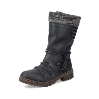 Rieker Veterenkelboot - Dames - Schoenen - Zwart - Maat: 38 EU Leer
