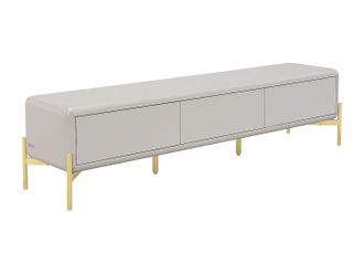 Vente-Unique Mueble TV con 3 cajones de MDF - Beige y dorado - LYBAKA