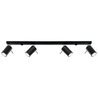Wonderlamp L&aacute;mpara de techo negro con 4 focos orientables 80cm