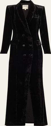 L'agence Stormi Velvet Tuxedo Maxi Dress
