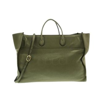 Gucci Pre-owned Tote Bags, female, Green, Size: ONE SIZE Pre-owned Leather Tote Bag