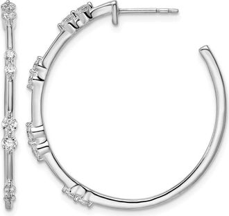 Diamond2Deal 14k Gold 5/8 ct Lab Grown Diamond Hoop Earrings VS Clarity, D-E Color