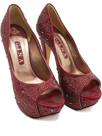 Gina crystal sandals - Red