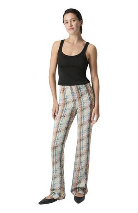 Missoni Multi-technique Mixed Viscose Lam&eacute; Flared Trousers in Green& Brown at Nordstrom, Size 38 It