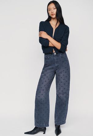 Anthropologie Damson Madder Felix Mid-Rise Barrel-Leg Jeans