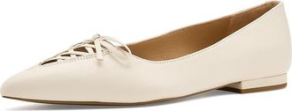 Lauren Ralph Lauren Londyn Lace-Up Nappa Leather Ballet Flats Womens Flat Shoes Soft White : 5.5 B - Medium