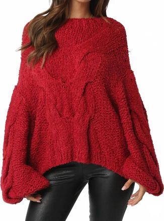 Olivaceous Jamie Braided Sweater In Red