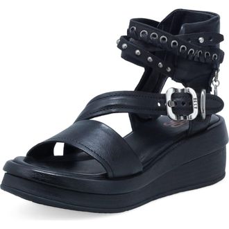 A.S.98 Spaulding Ankle Strap Sandal in Black at Nordstrom, Size 10.5-11Us