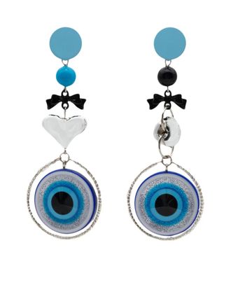 Amir Slama eye-motif drop earrings - Blue