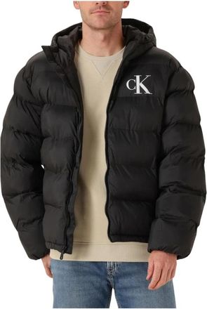 Calvin Klein Monogram Puffer Jacket - Heren - Winterjassen - Zwart - 2XL - Polyester - Jassen