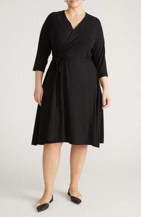 Universal Standard The Divine Jersey Wrap Dress in Black at Nordstrom, Size Xx-Large