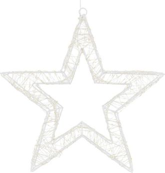 Ambiance Ambiance - Ecd Germany Estrella De Navidad Colgante Con 960 Leds Ip44 Iluminaci&oacute;n Blanco C&aacute;lido 38 Cm Decoraci&oacute;n Navide&ntilde;a Con Temporizador Copo De Nie