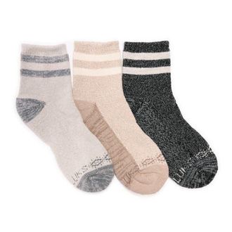 Muk Luks Dream Step Cozy Mini Crew Sock 3 Pair Pack in Ebony/neutral at Nordstrom