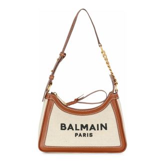 Balmain B-Army Schoudertas - Dames - Schoudertassen - Beige - ONE Size - Katoen - Tassen