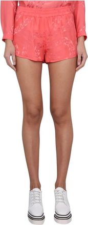 Stella McCartney Printed Silk Shorts - Dames - Bermuda - Roze - M - Korte Broeken