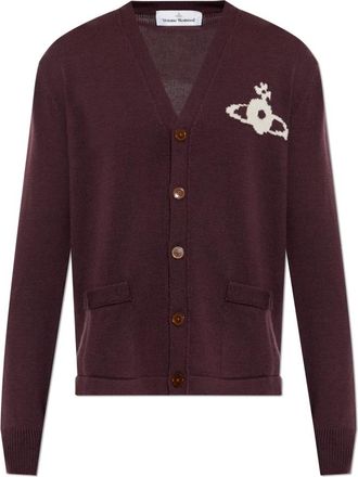 Vivienne Westwood Wool Cardigan Alex - Heren - Vesten - Paars - M - Wol - Truien & Vesten