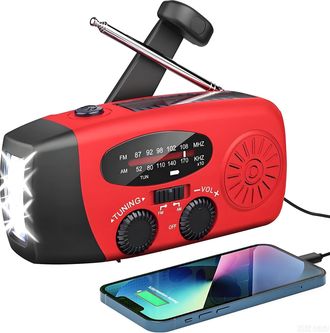 OEM Radio Solar De Emergencia, Radio De Manivela Autoalimentada Con Linterna Led, Estaci&oacute;n Meteorol&oacute;gica Am/fm/wb Con Bater&iacute;a Recargable De 2000 Mah Para 