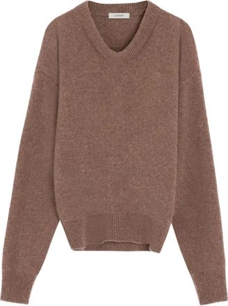 Christophe Lemaire Maglione in lana con scollo a V - Marrone