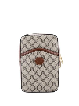 Gucci Interlocking G Patch Sling Bag GG Coated Canvas Small crossbody bag - Marrone