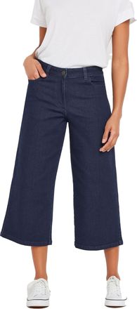 M&Co Womens Indigo Wide Leg Cropped Jeans - Womens