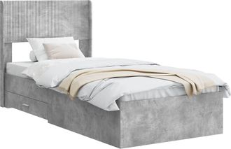 vidaXL Estructura De Cama Con Almacenamiento Y Cabecero Gris Hormig&oacute;n Vidaxl