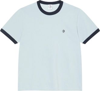 Pretty Green Heren Ringer Logo T-shirt (Lichtblauw)