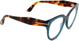 Tom Ford Eyewear FT5987B Round Acetate Eyeglasses - Blue