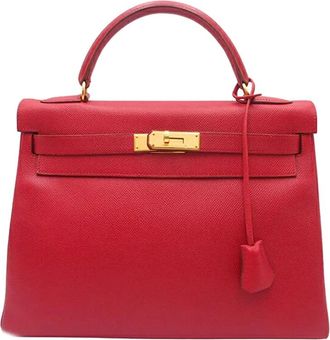 Herm&egrave;s Borsa a tracolla Kelly Retourne 32 in pelle Courchevel 1995 - Rosso