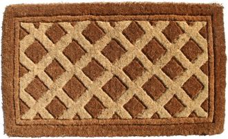 Imports Decor Diamonds Pattern Handcrafted Door Mat, Geometric Woven Entryway Rug, Durable Indoor Outdoor Floor Mat