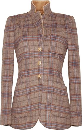 Cara Cara Ross plaid-check wool blazer - Grey