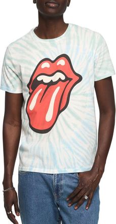 Lucky Brand Rolling Stones Graphic Tie Dye Cotton T-Shirt in Blue Multi at Nordstrom, Size Xx-Large