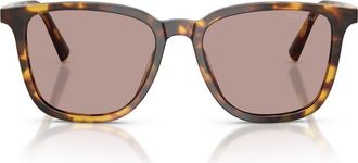 Miu Miu 53mm Square Sunglasses in Honey Havana /Light Purple at Nordstrom