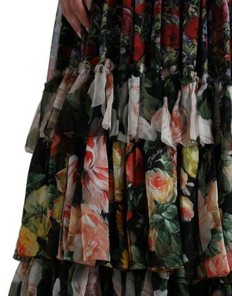 Dolce & Gabbana Floral Silk Maxi Dress - Multicolor