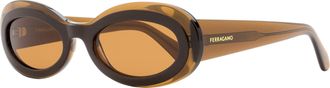 Ferragamo Ferragamo Womens Oval Sunglasses SF2003S 233 Transparent Brown 54mm