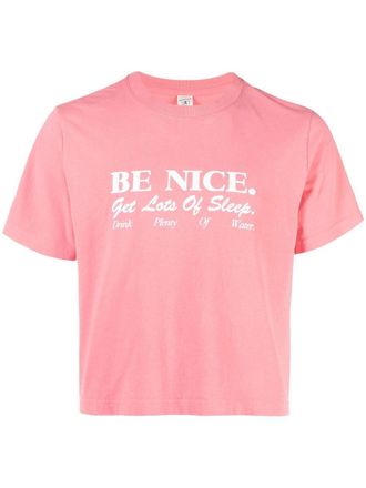 Sporty & Rich T-shirt met tekst - Roze