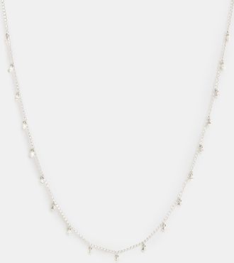 AllSaints Womens Sterling Silver Ria Mini Stud Sterling Silver Necklace, Size: One Size
