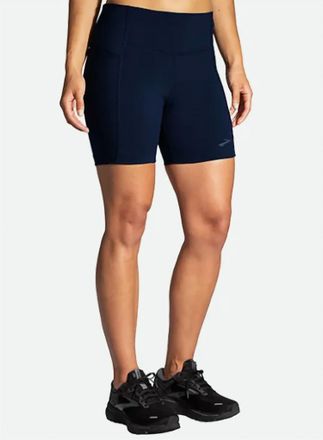 Brooks Womens Moment 5 Short Tight In Navy