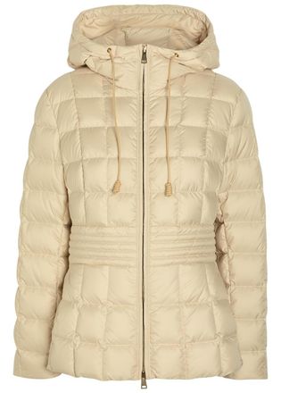 Moncler Engoulevent Hooded Quilted Shell Jacket - Beige - 2 (UK 12 / M)