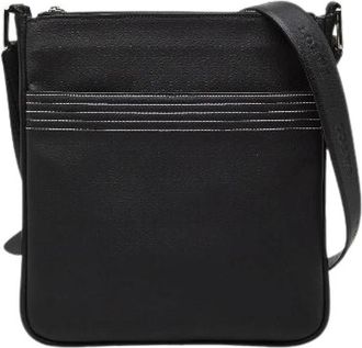 Loewe Pre-owned Cross Body Bags, female, Black, Size: ONE SIZE Pre-owned Repeat Anagram PVC Leather Shoulder Bag