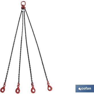 cofan Cofan - Pulpo Cadena 8mm. G&ordm;80 4rx3m, Pulpos De Cadena Para Elevaci&oacute;n Compuestos De 4 Ramales En Grado 80